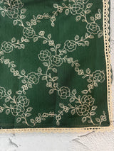 Blended tussar silk saree with embroidery- MSH158 BottleGreen