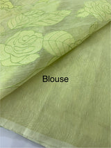 Jute linen saree with applique work MSH152