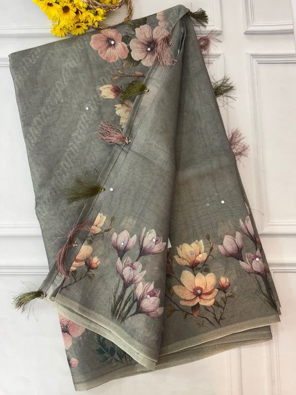 Tissue Silk Saree with digital prints SSKW94