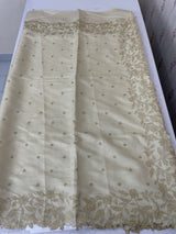 Blended Satin finish Tussar silk saree with applique work- MS8178