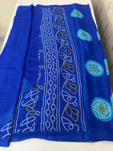 Bandhani Satin semi modal silk saree with blouse MMB678