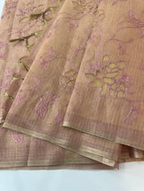 Kota Tissue Silk applique work saree MS49811 - DuskyPeach Pink