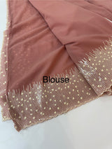 Designer georgette sarees with blouse MGS5321- DuskyPeach