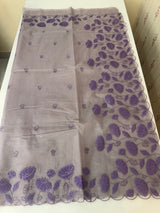 Viscose Organza saree with applique work-MSH103 Mauve