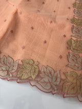 NetKota saree with Applique border  MSH131- Peach