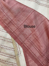 Blended tussar saree with kanta embriodery and appliqué work- MBTS99