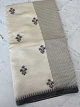 Blended tussar silk saree with embroidery- MSH490