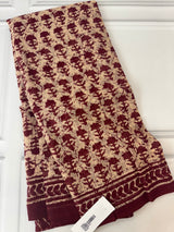 Hand block printed pure kota doria saree MBKD460