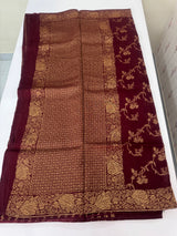 Banarasi Tussar Georgette Saree  - MS44376 DeepMaroon