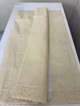 Moonga checks saree with Net Applique borders  MSH157 Ivory