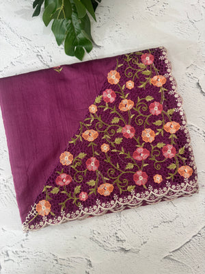 Cutwork Semi tussar saree MTSS680