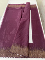 Semi Organza saree with embroidery borders - MSH296 Wine