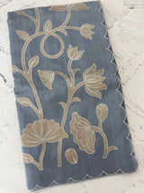 Blended Tussar silk saree with tissue applique work- MSH193 DuskyBlue
