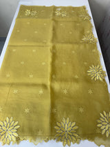 Crush Organza saree MSK5463- DuskyYellow