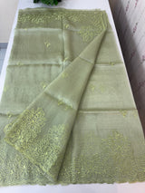 Tissue Organza saree MS14051- DuskyGreen