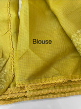 Kota checks embriodery saree MS7689 MustardYellow