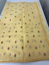 Kota checks saree with embroidery MS7679(2) Yellow