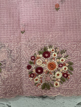 Silky kota embroidery saree MS5407 - OnionPink