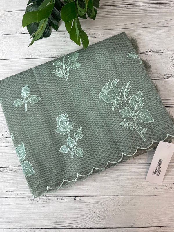 Silky kota embroidery saree 
MSK890 JadeGreen