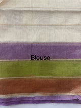 Semi chanderi saree with multi color checks- MSF334