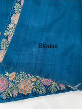 Blended tussar saree with cutwork border- MSHK695