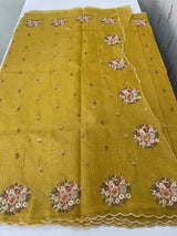 Kota checks saree with embroidery MS7645