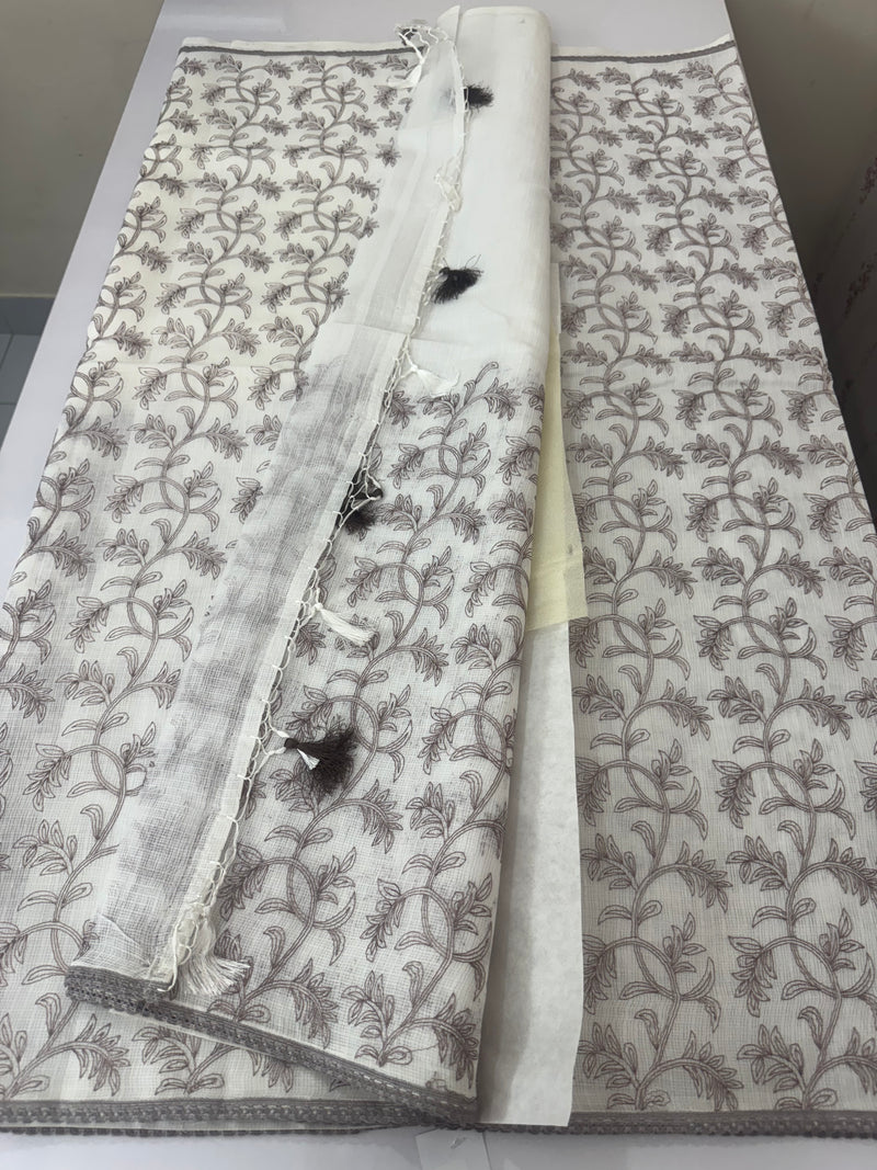 Kota cotton embriodery saree MS1490