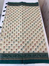 Semi Chanderi saree with hand kanta embroidery MS9899