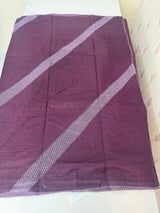 Supernet saree with crochet work and lace border MCJ5433 -Wine(Design - Diagonal Crochet)
