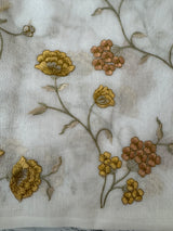 White Supernet saree with embroidery MSH153