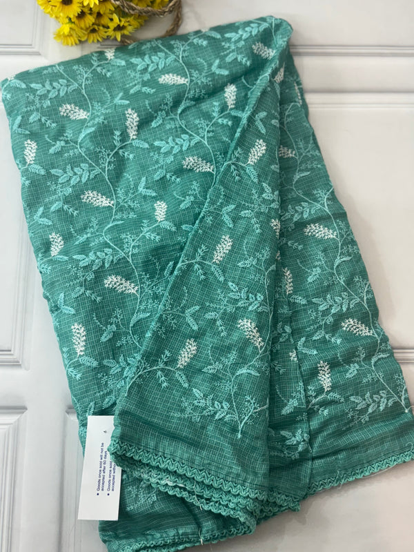 Soft kota checks saree with embroidery SVPISS