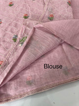 Semi linen saree with embroidery- MS15167