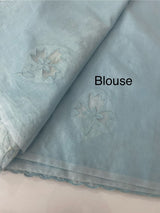 Mul chanderi saree with applique borders MSH112 PowderBlue