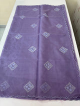 Organza saree with embroidery - MSH375 Purple