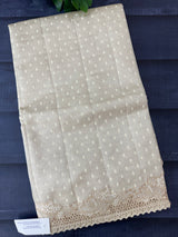 Cutwork blended tussar saree   - Cream MS5222