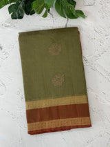 Kanchi Silk cotton saree with zari weaving - MSK897