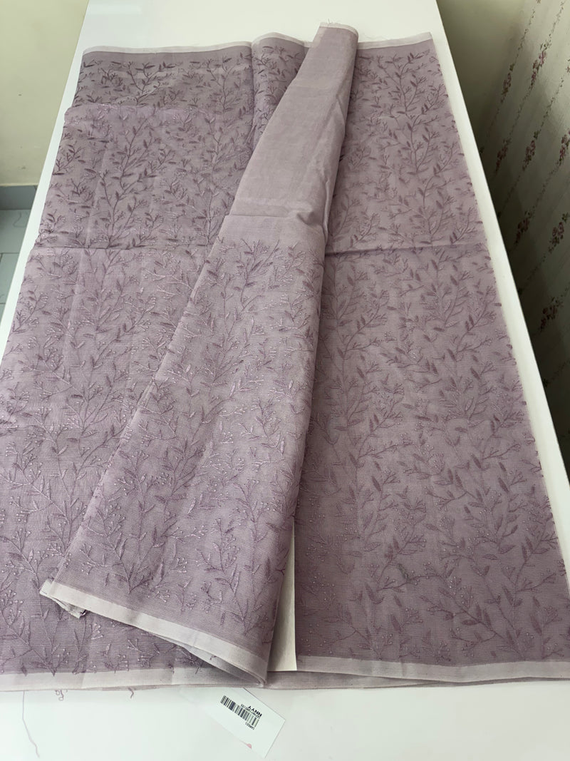 Supernet embriodery saree MS7854- Mauve