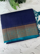 Jute silk sarees with contrast pallu & blouse MJL396
