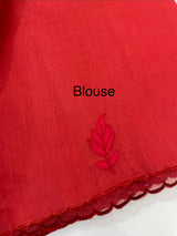 NetKota Applique work saree  MSH148- Red