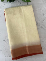 Semi chanderi saree -  MSH229 - Cream to RustOrange