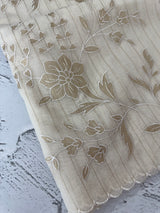 Lines Mul chanderi saree with applique work MSH147 - Offwhite