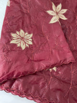 Semi organza saree with appliqué work - MSH906 DeepMaroon