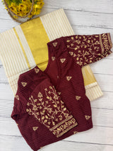 Stretchable Readymade blouse with sequence work- MSBL