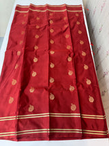 Semi Kanchi pattu saree with retta pattu borders MBS7899 Maroon