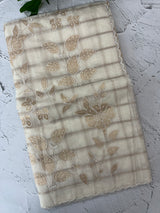 Checks Mul chanderi saree with tissue applique work MSH147- Offwhite and gold