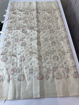 Blended tussar saree with embriodery - MS8665 Cream