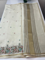 Chanderi viscose silk saree with embroidery MS98544