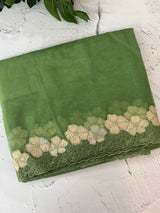 Soft organza saree with turkish applique borders- MCW735