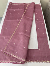 Cutwork Semi tussar saree MTSS674 OnionPink
