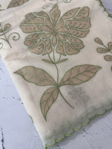 Mul chanderi tissue applique work saree MSH177